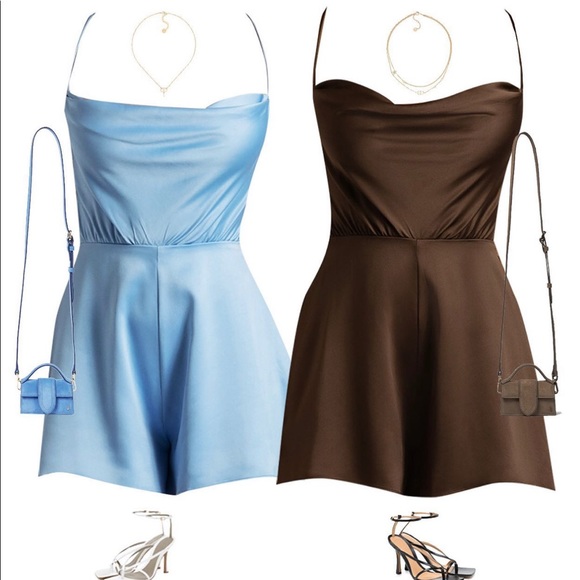 Meshki cowl neck blue romper - Picture 3 of 8